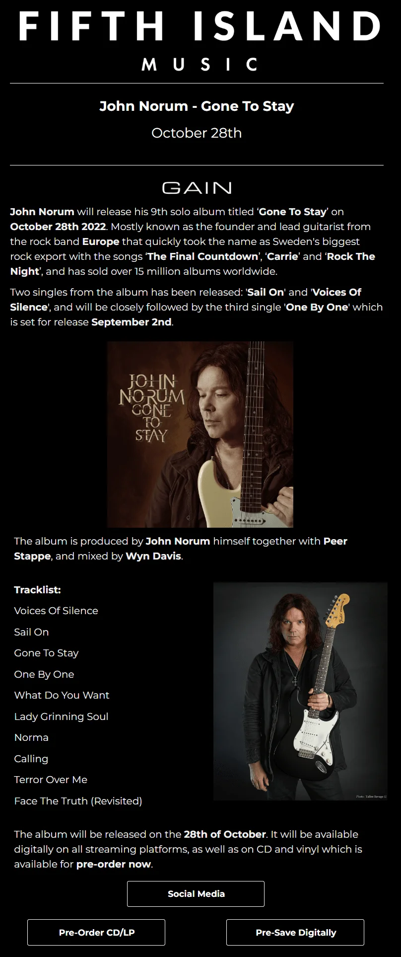 GONE TO STAY album – press release August 10th 2022 – part I GONE TO STAY album - press release August 10th 2022 - part I