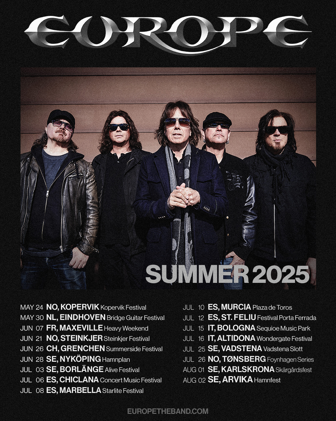 EUROPE summer dates 2025