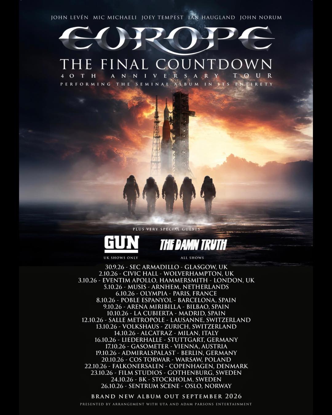 The Final Countdown 40th Anniversary shows - European tour