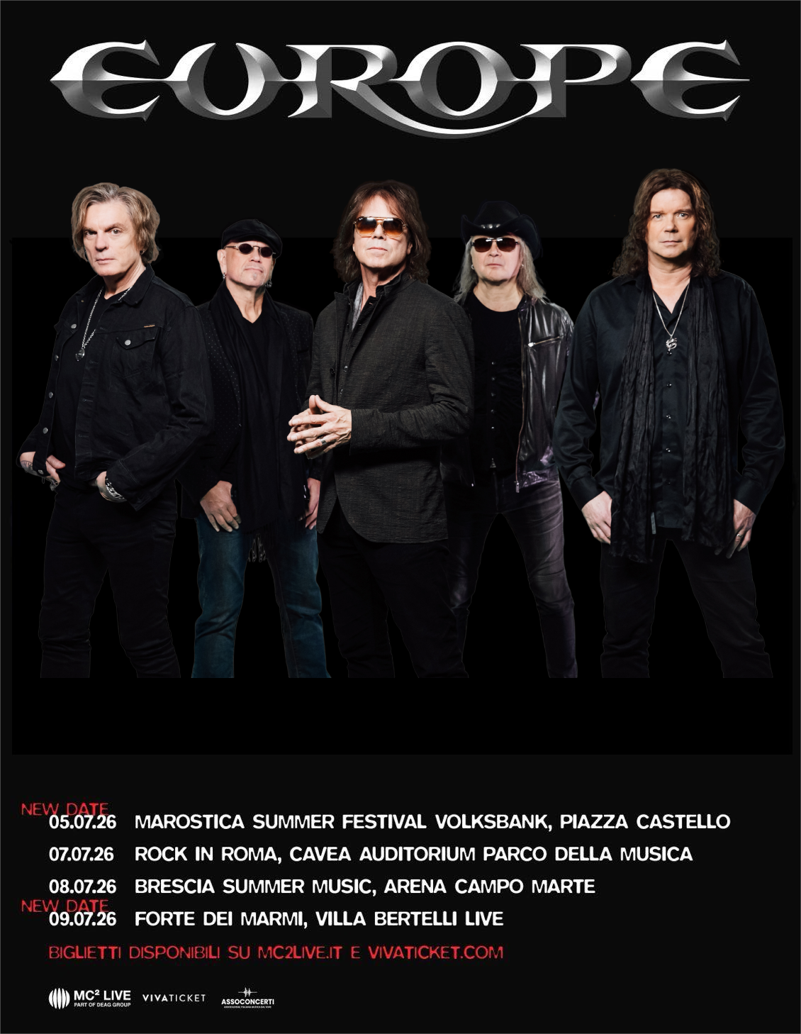 Europe tour 2026 - Summer Italian dates